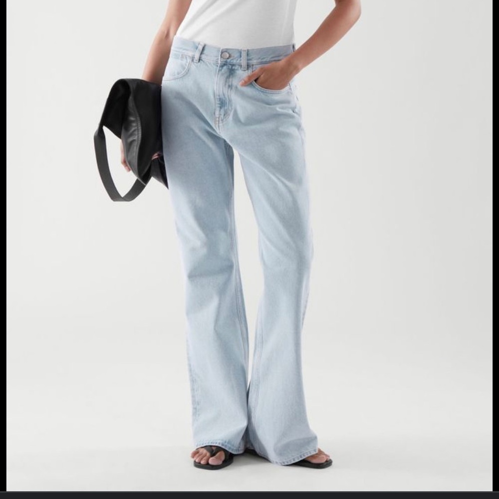 COS relaxed flare blue jeans
